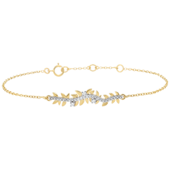 Armband Verzauberter Garten - Königliches Blattwerk - Gelbgold und Diamanten - 18 Karat