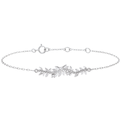Armband Verzauberter Garten - Königliches Blattwerk - Weißgold und Diamanten - 18 Karat