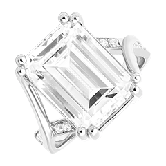 Inel Altaé – Aur alb reciclat de 18 carate și diamant sintetic