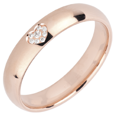 « L'Atelier » Nº20242 - Trouwringen 4 mm Roségoud gepolijst 18 karaat - Standaard - Hartpatroon