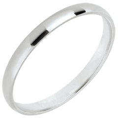 « L'Atelier » Nº20330 - Wedding rings 2 mm White gold polished 18 carats - D-shaped