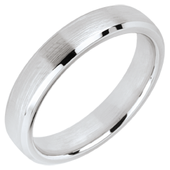 « L'Atelier » No. 39788 - Wedding rings 4 mm Platinum threaded - Angled Court