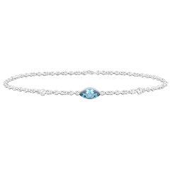 Pulsera Mirada de Oriente - Topacio azul y diamantes - oro blanco 9 quilates