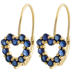 Pendientes Corazón Rosie - oro amarillo 9 quilates y zafiros