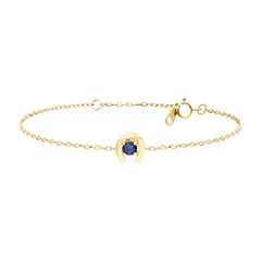 Pulsera Calithéa – Oro amarillo de 9 quilates y zafiro sintético