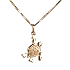 Baby Schildkröte - große - Gelgold - 9 Karat