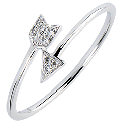 Bague Abondance - Cupidon - or blanc 9 carats et diamants