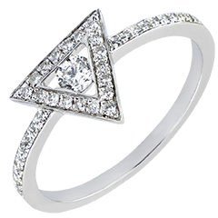 Bague Abondance - Gravité - or blanc 9 carats et diamants