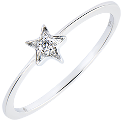 Bague Abondance - Mon Étoile - or blanc 9 carats et diamant