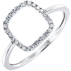 Bague Abondance - Nude - or blanc 9 carats et diamants