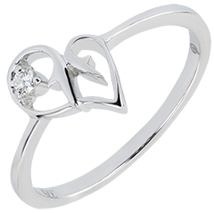 Bague Abondance - Tentation - or blanc 9 carats et diamant