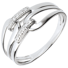 Bague Agrafe - or blanc 18 carats