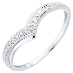 Bague Ailes précieuses or blanc 18 carats