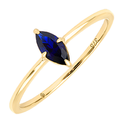 Bague Azure – Or jaune 9 carats, saphir synthétique