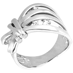 Bague Balade Imaginaire - Camouflage - or blanc 18 carats
