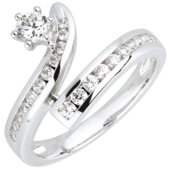 Bague la bonne étoile diamants et or blanc 18 carats