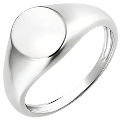 Bague Clair Obscur - Chevalière Achille - or blanc 18 carats