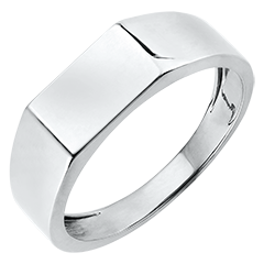 Bague Clair Obscur - Chevalière Hector - or blanc 9 carats