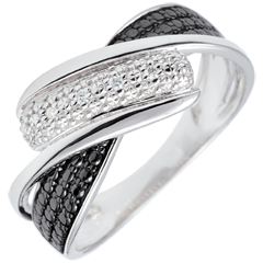 Bague Clair Obscur - Mouvement - diamants blancs - or blanc 9 carats