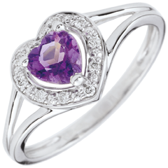 Bague Coeur Enchantement - améthyste - or blanc 18 carats