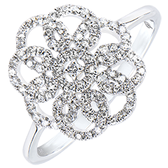 Bague Destinée - Arabesque - or blanc 9 carats et diamants