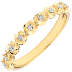 Bague Eclosion - Couronne de Roses - Petit modèle - or jaune 18 carats et diamants