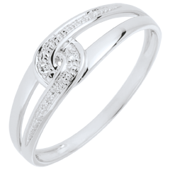 Bague Evita or blanc 9 carats et diamant