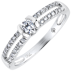 Bague Féérie - Nobles Fiançailles - or blanc 9 carats et diamants