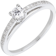 Bague de Fiançailles - Avalon - diamant 0.195 carat - or blanc 18 carats et diamant