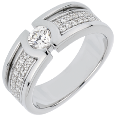 Bague de fiançailles Constellation - Diamant Solitaire - diamant 0.35 carat - or blanc 18 carats