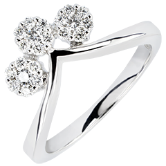 Bague Fraicheur - Boutures - or blanc 9 carats et diamants