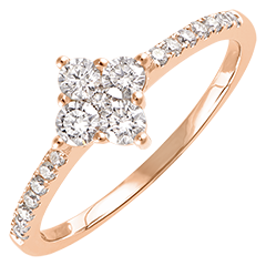 Bague Fraîcheur - Dina - or rose 9 carats et diamants