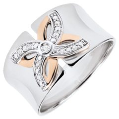 Bague Fraicheur - Lys d'Été - or blanc et or rose 18 carats