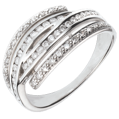 Bague Griffes dorées - or blanc 18 carats