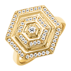 Bague Hexad - or jaune 18 carats et diamants
