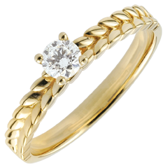 Bague Jardin Enchanté - Solitaire Tresse - or jaune 18 carats - 0.2 carat