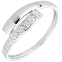 Bague Lumière or blanc 18 carats diamants
