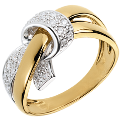Bague noeud sincère - or blanc et or jaune 18 carats