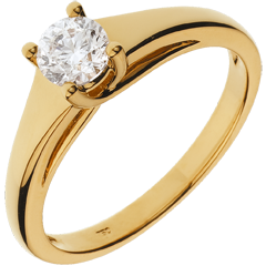 Bague solitaire Diadème or jaune 18 carats - 0.47 carat