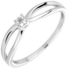 Bague solitaire Ella or blanc 18 carats et diamant