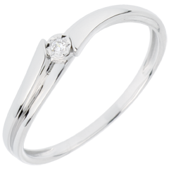 Bague Solitaire Lucea - or blanc 18 carats
