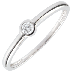 Bague Solitaire Mon diamant - diamant 0.08 carat - or blanc 9 carats