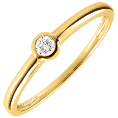 Bague Solitaire Mon diamant - or jaune 9 carats - diamant 0.08 carat