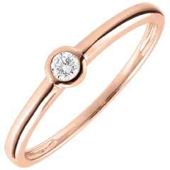 Bague Solitaire Mon diamant - or rose 9 carats - diamant 0.08 carat