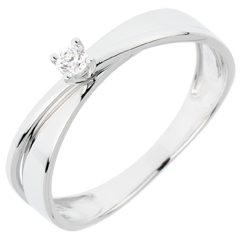 Bague Solitaire Oréade - or blanc 18 carats