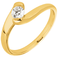 Bague solitaire Passion éternelle or jaune 9 carats - 0.24 carats
