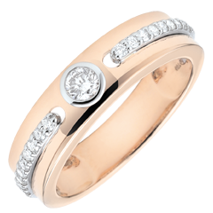 Bague Solitaire Promesse - or rose 9 carats et diamants