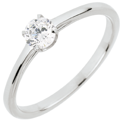 Bague Solitaire Pureté Précieuse - or blanc 18 carats