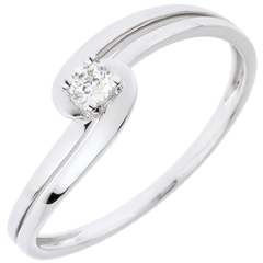Bague Solitaire Silly - or blanc 18 carats