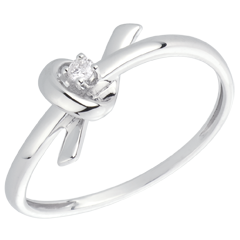 Bague Souvenir or blanc 18 carats et diamant